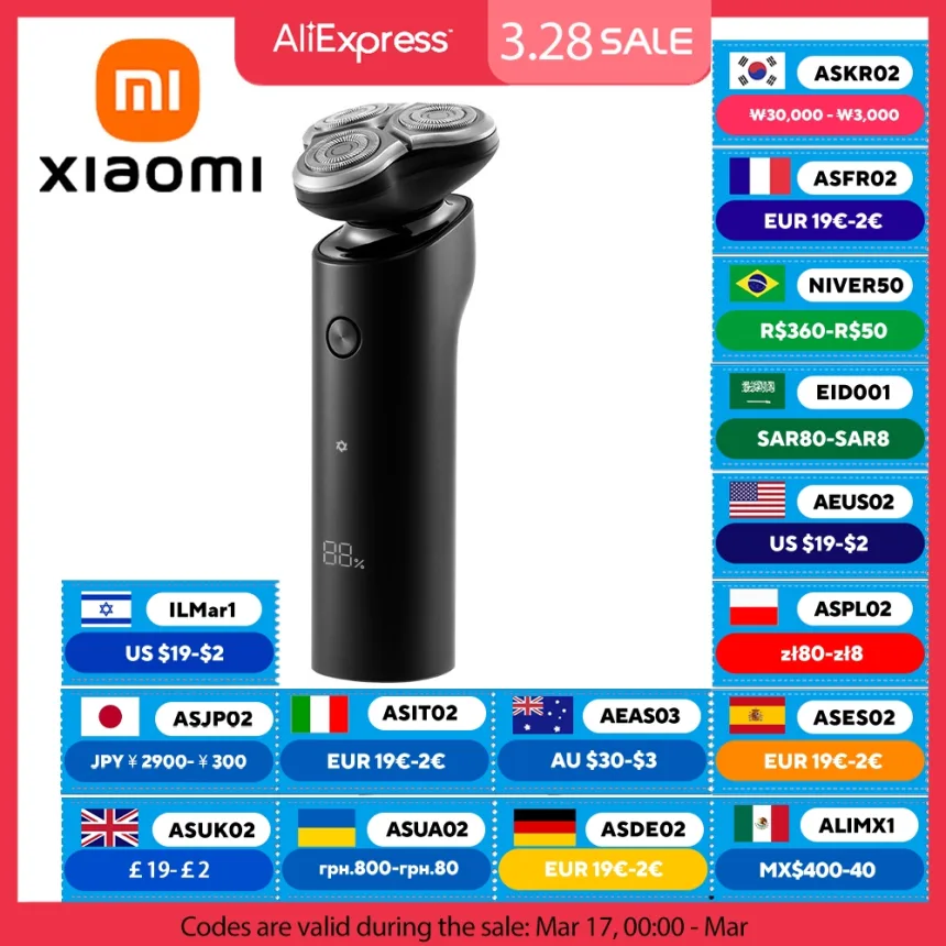 XIAOMI MIJIA S500 Electric Shaver Clipper Triple Blade Trimmer For Men Dry Wet Shaving Washable Beard Hair Cutting Machine Razor