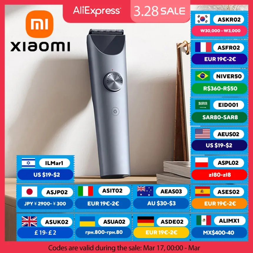 XIAOMI MIJIA Original Hair Clipper 2 Cutting Machine Trimmer Professional Titanium Alloy Blade Rechargeable Barber Shaver Cutter