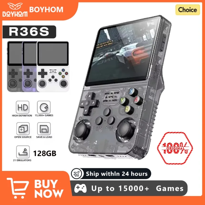 128GB R36S Retro Handheld Video Game Console Linux System 3.5 Inch IPS Screen Portable Pocket Video Player 64GB Games Boy Gift