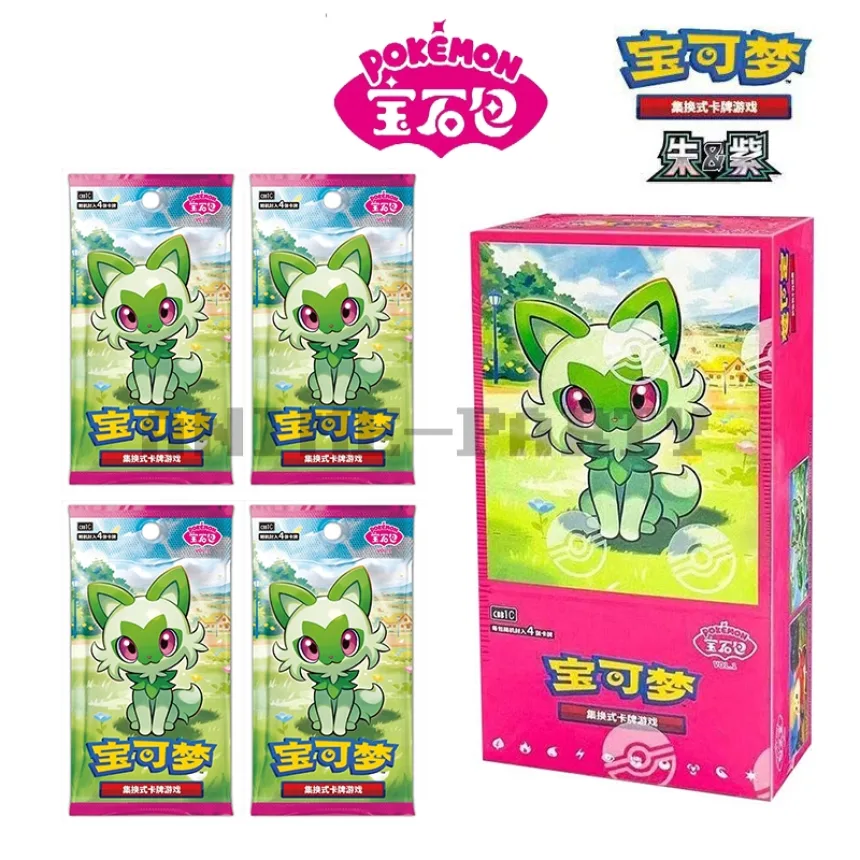 Original Genuine Pokemon Trading PTCG Cards Collected Chinese Gem Bag SCARLET&VIOLE Sprigatito Pikachu Plush Gift