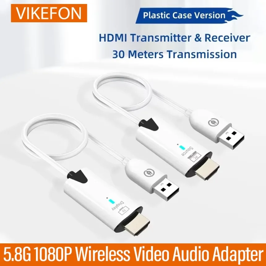 5.8G 1080P 30M Wireless HDMI Video Audio Transmitter Receiver Extender Display Adapter Dongle For TV Box Monitor Projector PC