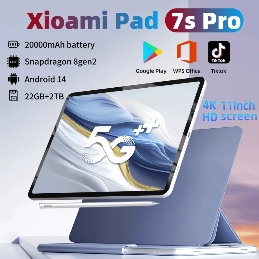 2025 New Original Global Edition Tablet PC Pad 7S Pro Snapdragon 8gen2 Android 14 HD 4K 22GB+2TB 5G Tablet Dual SIM WIFI tablet