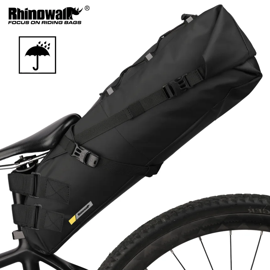Rhinowalk Waterproof Bike Saddle Bag Large Capacity Bicycle Saddle Pannier Bag Cycling Foldable Tail Rear Bag MTB Road Bike