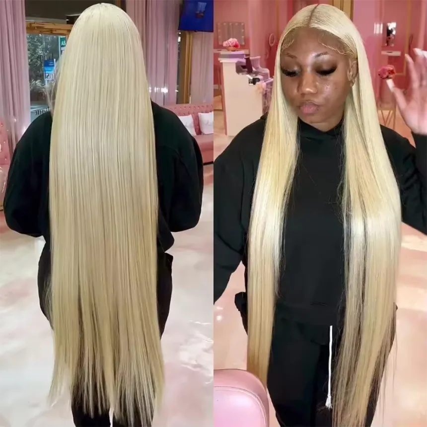 42inch Human Hair Wigs Blonde 613 Lace Frontal Wigs 13x6 HD Lace Wig 250Density 13x4 Transparent Brazilian Pre Plucked For Women