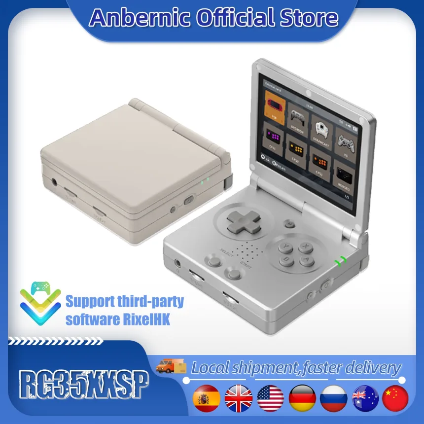ANBERNIC RG35XXSP 3.5'' IPS Screen Flip Handheld Console Linux System HDMI-compatible TV Output 64G 5500 Games Pre-installed