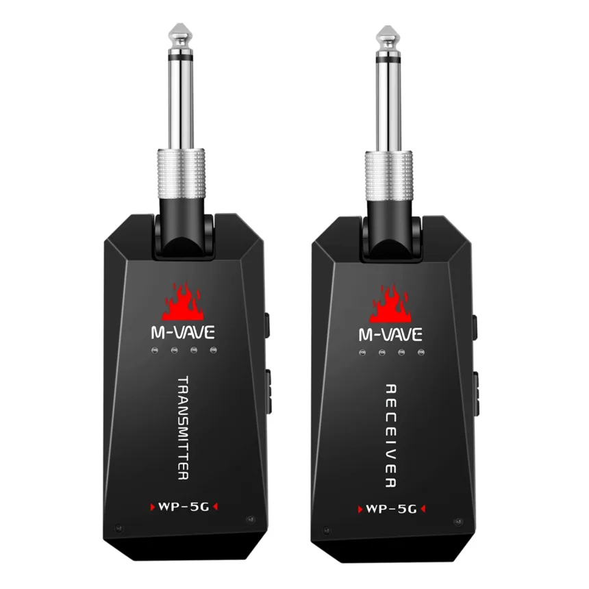 M-VAVE WP-5G 5.8G Wireless Guitar System Rechargeable Audio Transmitter Receiver Guitar Amplifier Guitar Accessory Type-C Cable