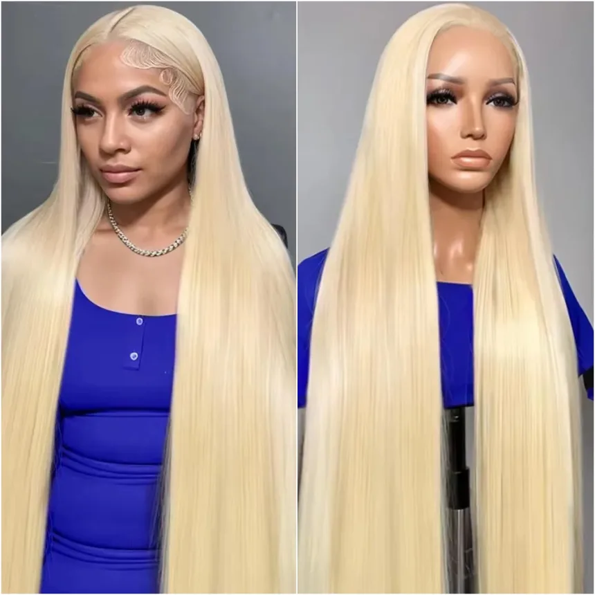 Bone Straight 613 Blonde 13x6 HD Lace Frontal Human Hair Wig Preplucked Honey Colored 13x4 Transparen Lace Front Wigs for Women