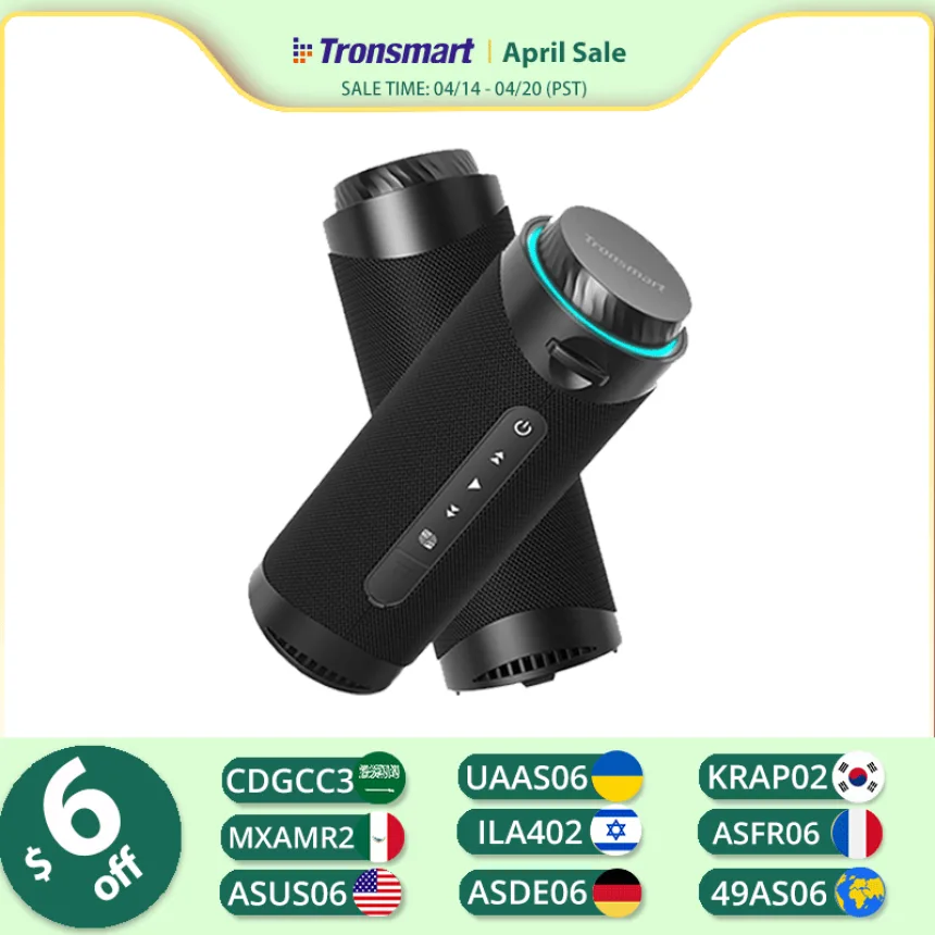 Tronsmart T7 Speaker Portable Bluetooth Speaker with 360 degree Surround Sound, LED Modes, True Wireless Stereo, APP Control