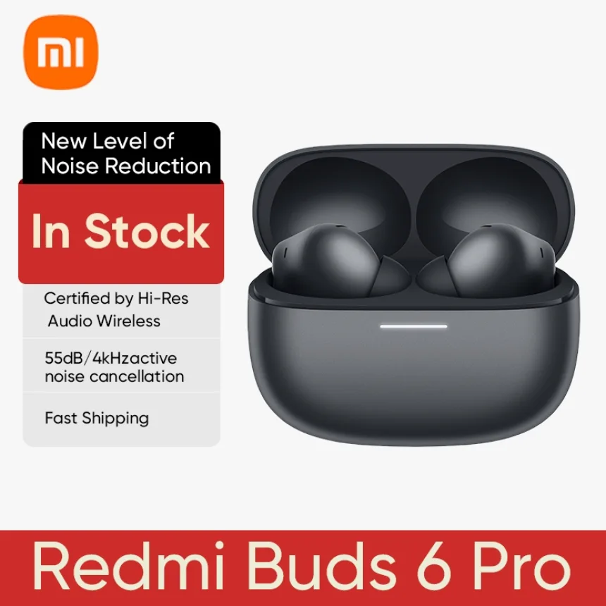 Xiaomi Redmi Buds 6 Pro TWS Earphones 3MIC AI 55dB Active Noise Cancellation Bluetooth 5.3 36 Hours Battery Mi Earbuds Headse