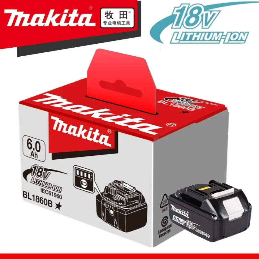 100% NEW Original Makita 18V 6.0Ah battery, for Makita BL1830 BL1830B BL1840 BL1840B BL1850 BL1850B model power tools battery