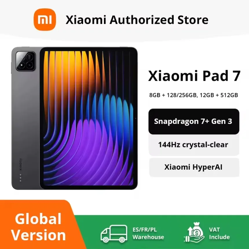 Xiaomi Pad 7 Snapdragon 7+ Gen 3 Octa-core CPU Tablet 8850mAh 13MP Camera 11.2" 3.2K Display 144Hz 45W Charging