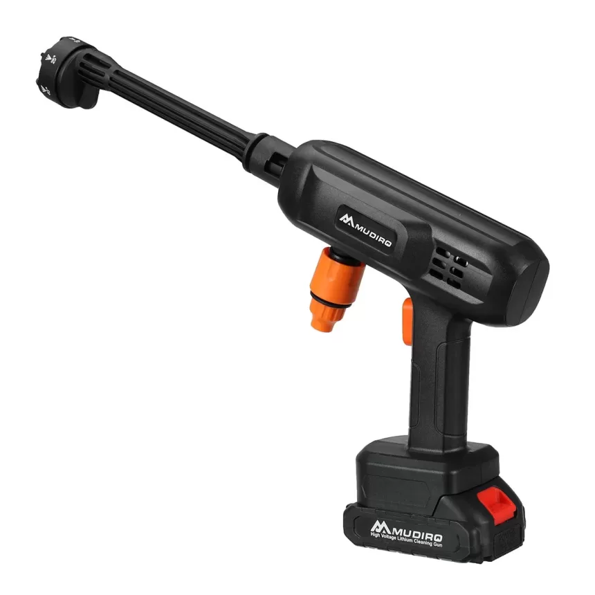 MUDIRO High Pressure Washer Cordless 500W 60bar/870psi Car Washing Spray Gun Cleaner Machine 6 In 1 Water Sprayer EW-S03 21V/0.5A 15000mAh