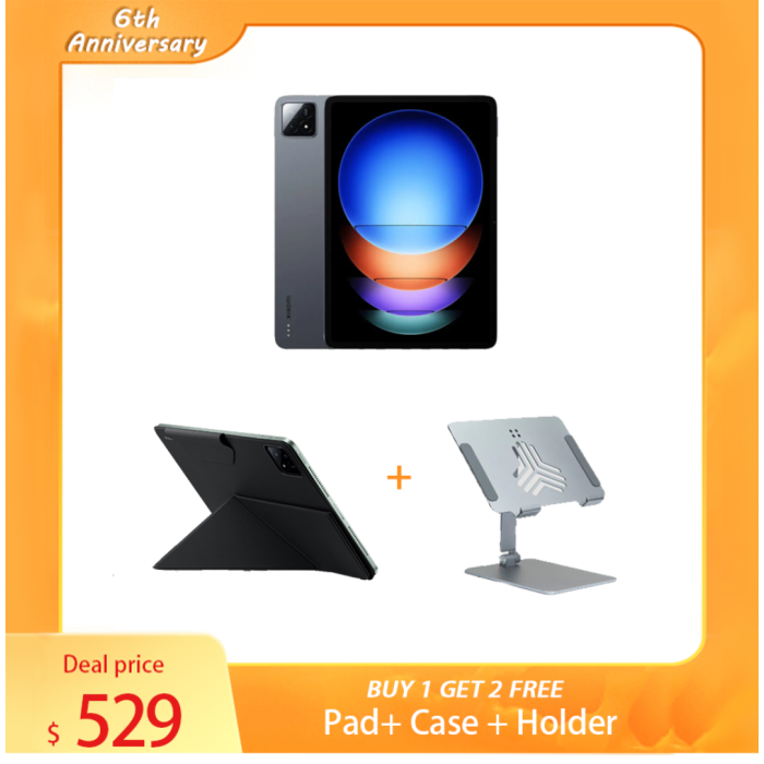 Global Version Xiaomi Pad 6S Pro 8/256G + Original Xiaomi Magnetic double-sided protective case+ Original Xiaomi Large Size Aluminum Alloy Holder