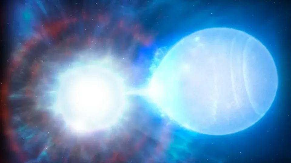 Žvaigždžių vampyrė pagauta nusikaltimo vietoje: NASA zondas fiksuoja, kaip žvaigždė išsiurbia gyvybę