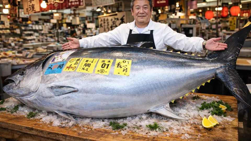 Pirmajame Tokijo metų aukcione – šokas: milžiniškas mėlynasis tunas parduotas už 3,2 mln dolerių