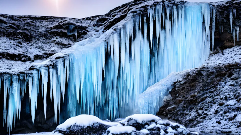 Sekundės iki katastrofos: šiaurės Estijoje nuo krioklio griuvo tonos ledo