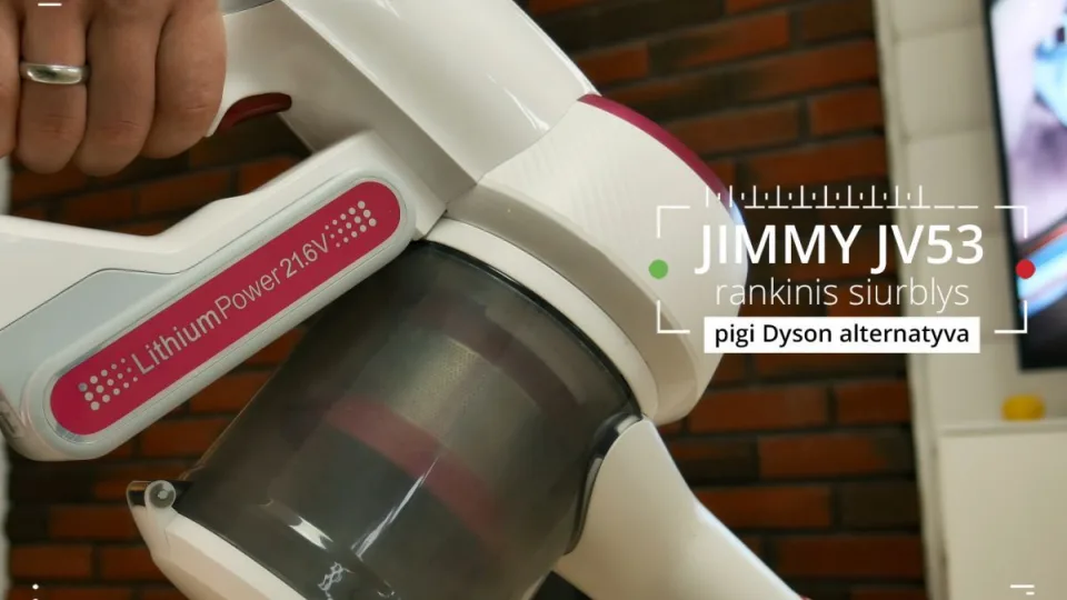 Mes išbandėme – puikaus „Jimmy JV53“ rankinio siurblio apžvalga + geriausia kaina internete jam įsigyti!