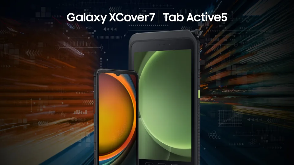 „Samsung“ pristato „Galaxy XCover7“ ir „Galaxy Tab Active5“: naujasis duetas, skirtas produktyviai darbo dienai net ir sudėtingiausiomis sąlygomis