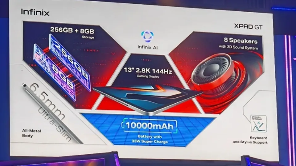 „Infinix“ pristatė „Xpad GT“ planšetinį kompiuterį su 2021 metais išleistu „Qualcomm“ mikroschemų rinkiniu