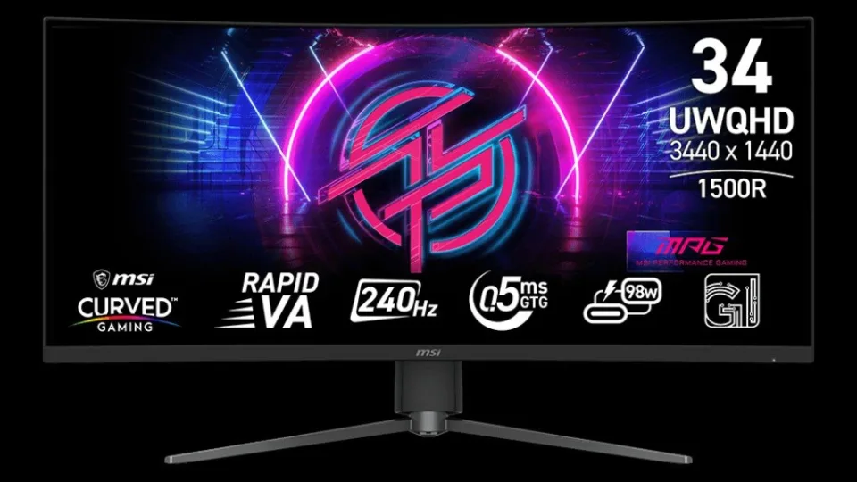 MSI pristatė 34 colių įstrižainės monitorių su „Rapid VA“ lenktu ekranu ir aukštu atsinaujinimo dažniu