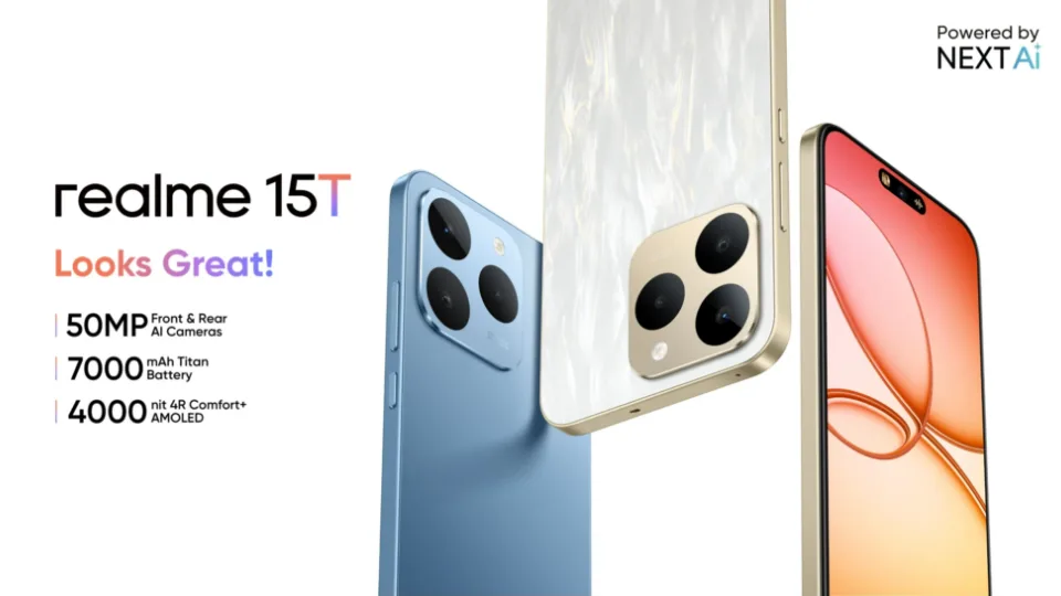 „Realme“ paskelbė apie naująjį „15T 5G“ modelį su „MediaTek“ lustu, didelės talpos baterija ir puikiu ekranu