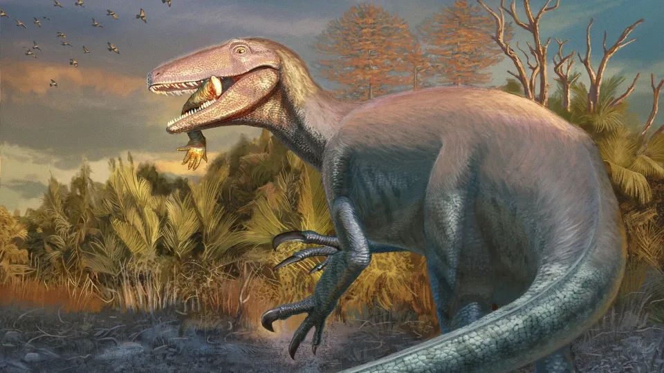 Patagonijoje rastas dinozauras atskleidė paslaptį, jis mirė nebaigęs pietų, burnoje liko krokodilo koja