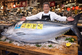 Pirmajame Tokijo metų aukcione – šokas: milžiniškas mėlynasis tunas parduotas už 3,2 mln dolerių